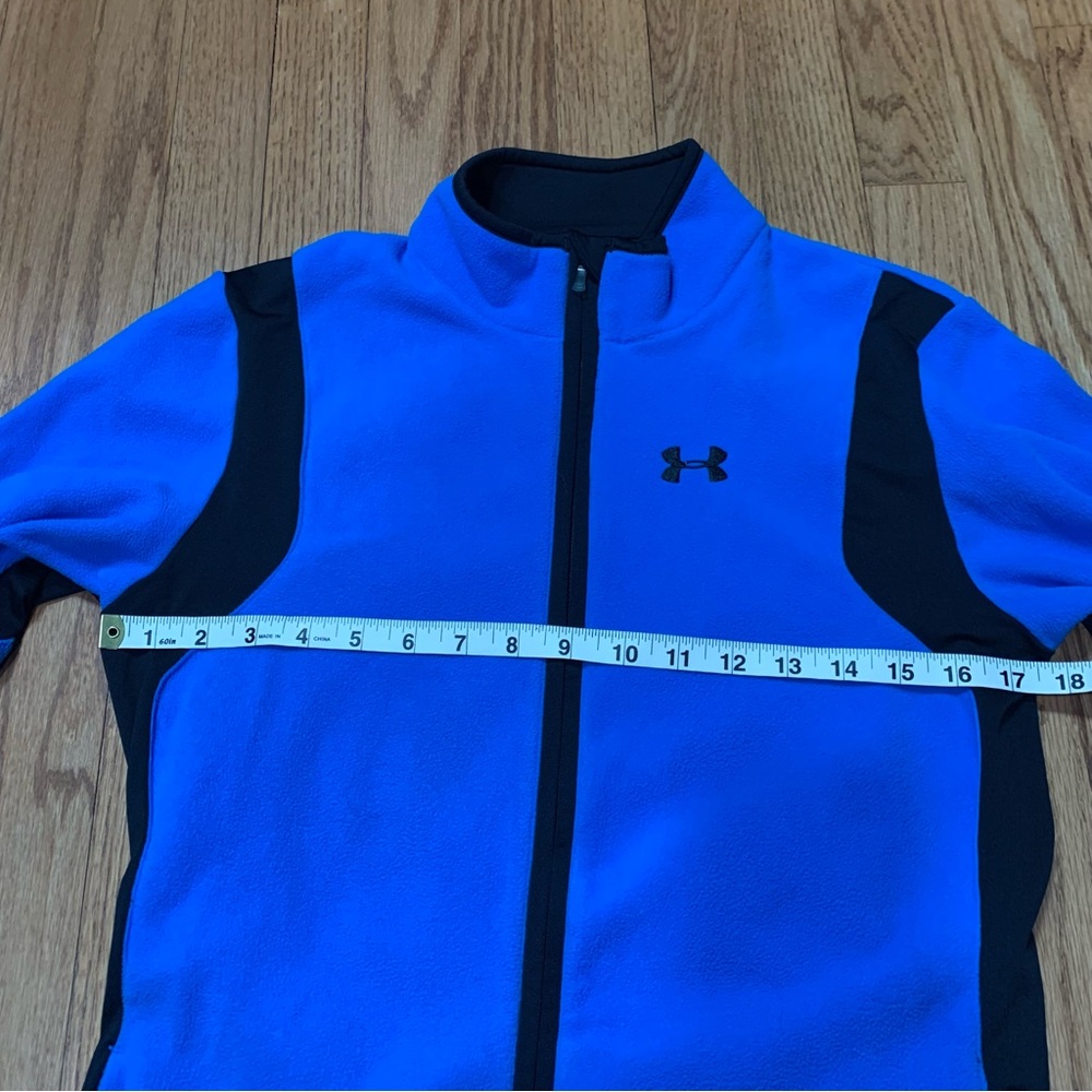 Under Armour Full-Zip Light Fleece Jacket - Cerulean Blue & Black Medium - Picture 6 of 12